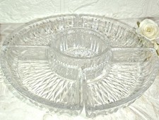 VINTAGE ANTIPASTIERA A 5 SCOMPARTI VETRO  APERITIVO ANTIPASTI Diam 25 H3