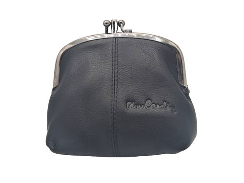 Portamonete In Vera Pelle Morbida Da Donna - Colore Marina Militare - Piccolo Con 2 Scomparti Zip, Dimensioni 11x8 Cm - 5