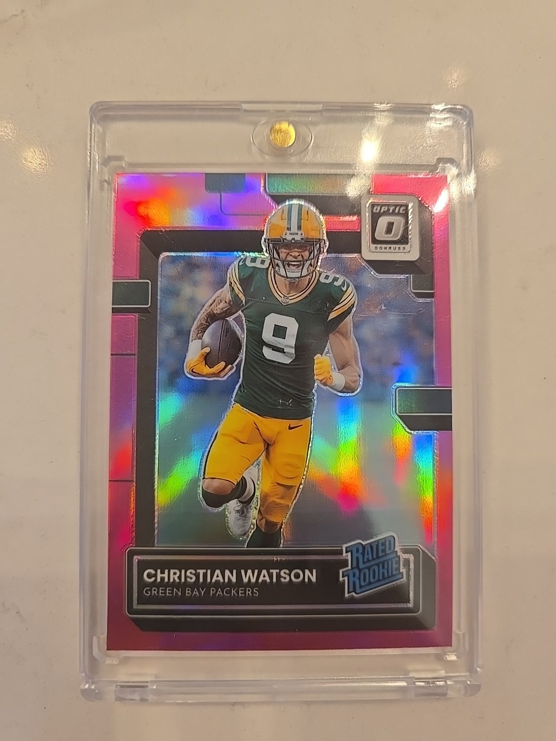 2022 Panini Donruss Optic - Rated Rookie Christian Watson #219 Pink Prizm (RC)