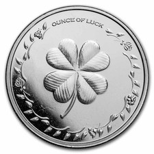 1 oz Silver Round - Ounce of Luck Clover & Horseshoe 84.86 per troy oz