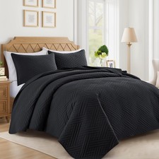 Lavsiry Black Quilt Queen Size with Striped Full/Queen 90"x96" ,