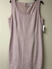 Tahari Dusty Rose Sleeveless Scoop-Neck Midi Dress