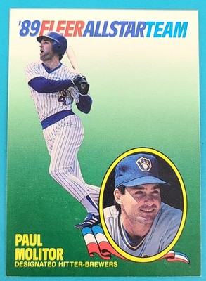 1989 Fleer All-Stars  #8 Paul Molitor  Milwaukee Brewers Baseball Card G2