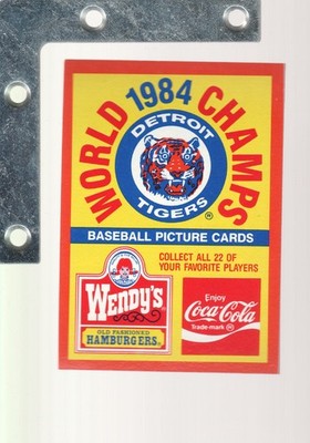 1985 Topps Wendys Tigers 1984 Champs Coke SINGLES Pick From List Up To 25% OFF