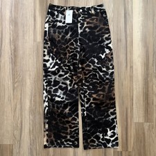 Pantaloni cargo Jordan nuovi con etichette stampa leopardata vestibilità standard taglia donna small FV7194-223