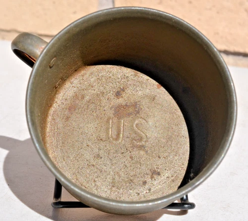 US ARMY CIVIL WAR / SPANISH AMERICAN WAR COFFEE - WATER MESS TIN FIELD CUP