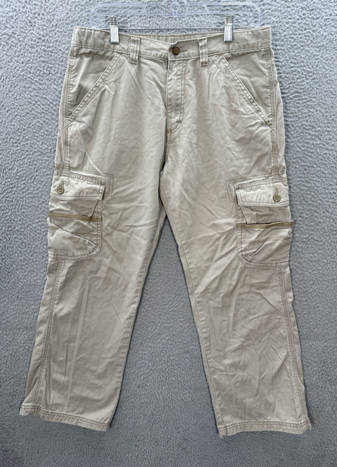 Boys Youth 16 Husky Tan Cargo Straight Leg Outdoors School