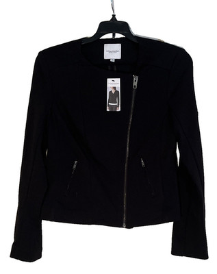 Catherine Malandrino Jacket Womens M Black Long Sleeve Zip Limited Runway Dressy