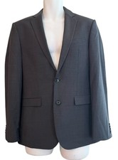 Express 36 R Slim Dark Gray Suit Coat Jacket Blazer Stretch Wrinkle Resistant