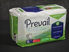 Prevail Nu-Fit Incontinence Brief M Breathable Maximum 16 Ct New Sealed