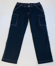 True Religion Men  s Sz 36 Jet Black Cargo Sn Pants Hs With White Stitch  169.00