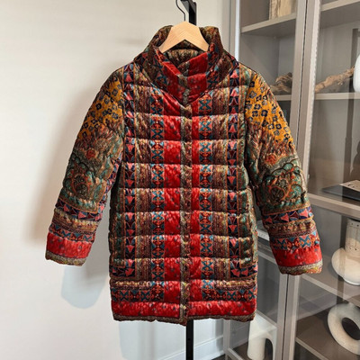 Etro Nouveau Reversible Velvet Puffer Coat Down Filled Multicolor Patterned  38 S