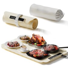 Warming Mat for Food, Electric Tray, Fast Full Surface Graphene Beige