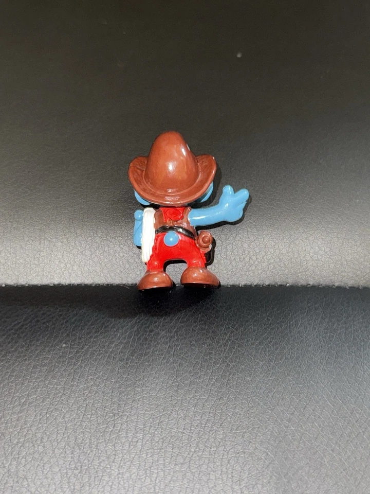 Figura PVC Pitufo Vaquero 1981 Vintage 20122 Schleich Peyo Coleccionable Foto 3 de 4