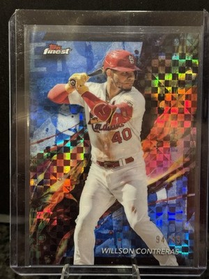 2024 Topps Finest - Common Willson Contreras #66 Blue Checkerboard Refractor /99