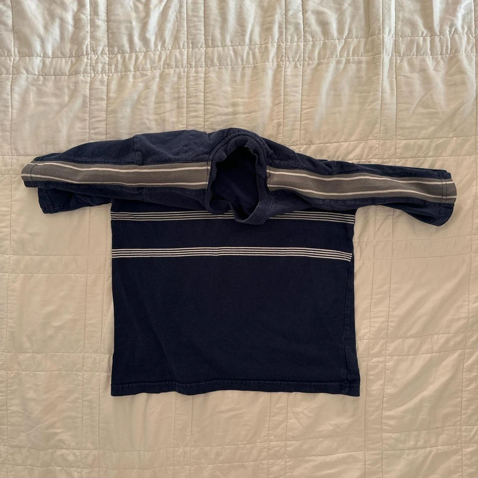 Vintage 90s faded glory navy blue striped short sleeve tee boys size 8 10 grunge - Image 4 of 4