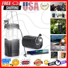 3000mAh Rechargeable Camping Lantern - Solar, Hand Crank, USB-C for Emergencies