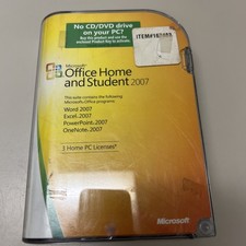 Microsoft MS Office Home and Student 2007 Word Excel PowerPoint OneNote W/ Key