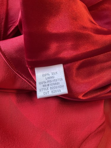 Vintage Donna Ricco 100% Silk Halter Red Flowy Dress Size 14 - Picture 14 of 14