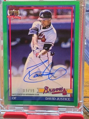 David Justice - 2026 Topps Green Autograph /99 Atlanta Braves #91A-JUS