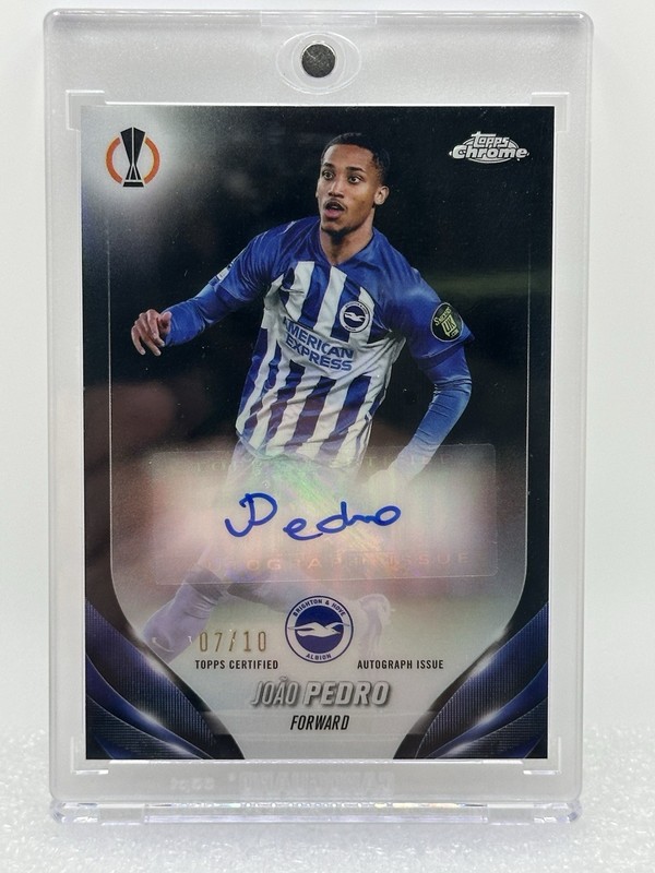 2023-24 Topps Chrome UEFA Club Competitions - Chrome Autographs Joao Pedro 07/10