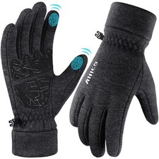 -10  Winter Ski Gloves Windproof Touchscreen Fleece Thermal Liner No-Slip Gloves