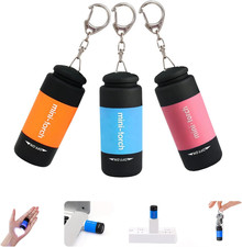 Mini Keychain Light,Usb Rechargeable Keychain Flashlights 3 Pack Waterproof Smal