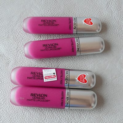 Lot of 4 Revlon Ultra HD Matte Lipcolor Velvety Matte Pink 665 ...