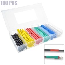 100 Pcs 2:1 Heat Shrink Tube Tubing Sleeving Cable Wire Wrap Kit Multicolor