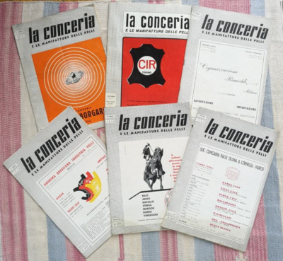 LA TANNERIA E LE MANUFACTURE DELLE PELLI LOT 6 MAGAZINES YEARS 1956-1977