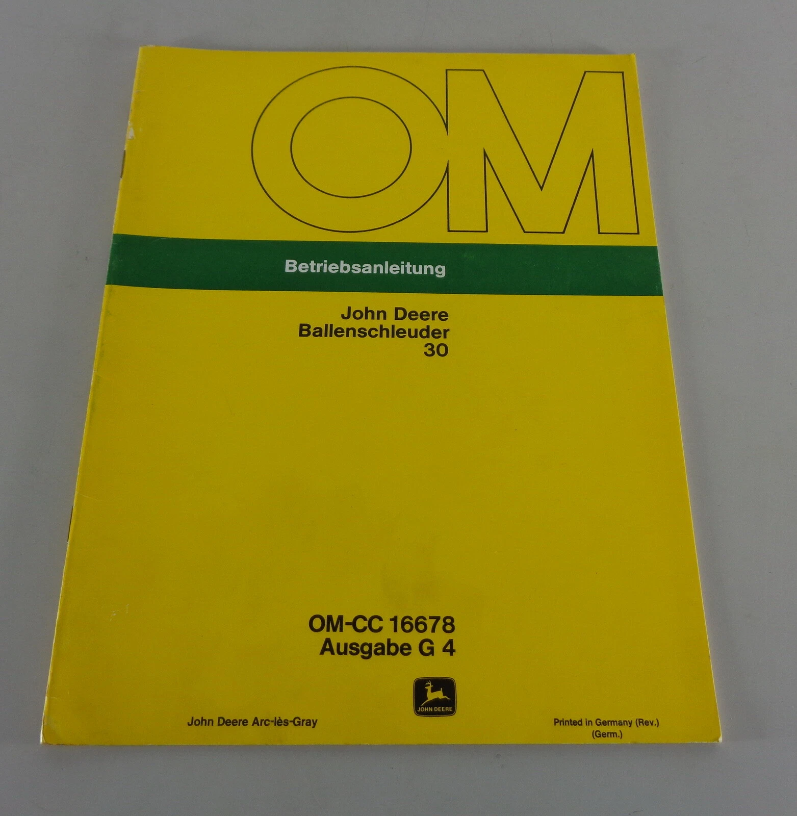 Operating Instructions / Manual John Deere Bale Thrower 30