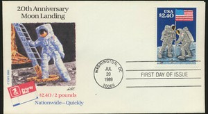 Moon-Landing-20th-Anniversary-Stamp-2419-USPS-Cache-FDC-Unaddressed-LOT-1254