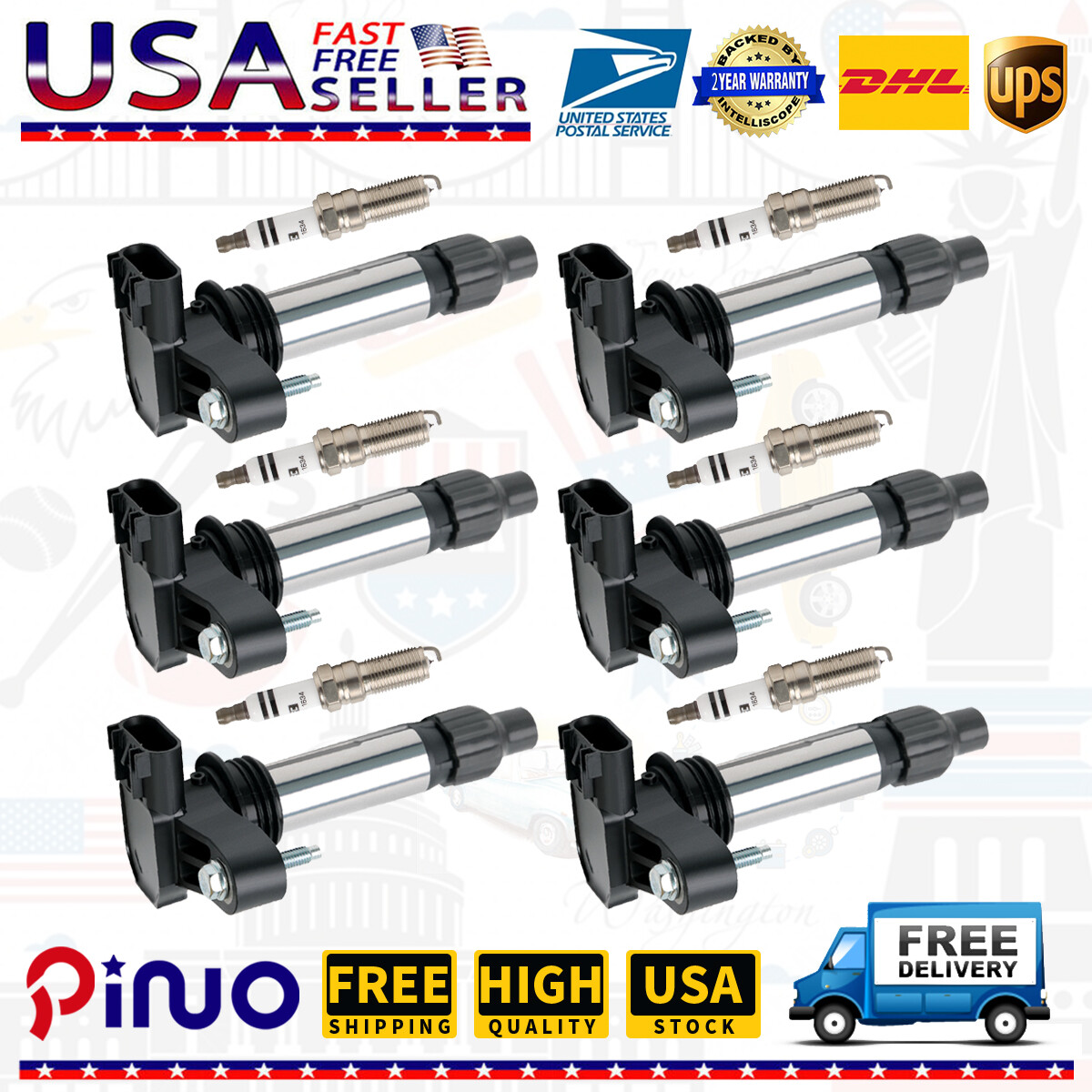 Ignition Coils & Spark Plugs For Chevy Traverse Cadillac GMC Acadia