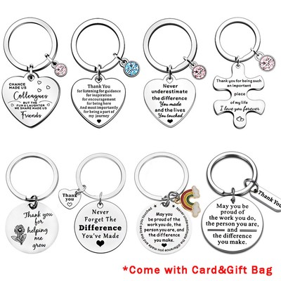 Gift for Colleague Work Friend Job Partner Staff Thank You Keyring ...
