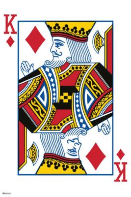 King of Diamonds Playing Card Art Poker Game Room Art Print Poster 24x36