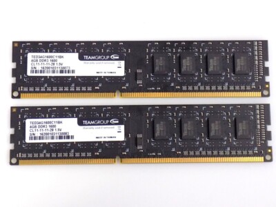 8GB (2x4GB) Teamgroup TED34G1600C11BK DDR3-1600Mhz PC3-12800 CL11 1.5V RAM