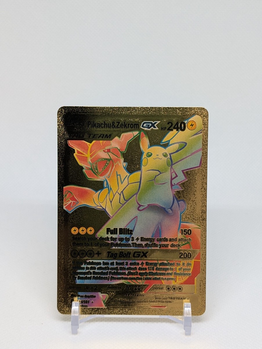 TAGTEAM、タッグチーム Pokémon - Pikachu & Zekrom GX - Tag Team - Gold Foil - Fan