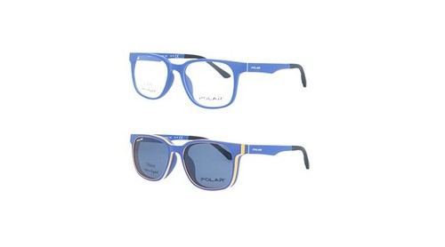 Occhiali Da Vista Polar 475 48 Blu/Arancia Con Clip Polarized (Per Bambini)  | eBay
