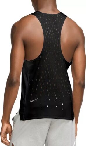 Nike Run Division Adapt Running Tank CU5542-010 Black Men's Sz Medium Slim fit - Picture 2 of 6