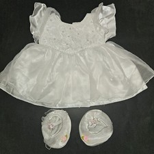 BABW Build A Bear Beaded White Wedding Dress Slippers Outfit Clothes READ