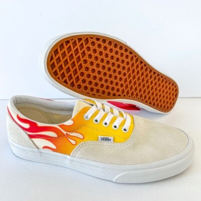 Vans era flame ivory suede sneaker shoes men size 9 new