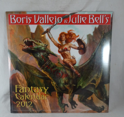 2012 Boris Vallejo Julie Bells Fantasy Art Calendar Dragons Fairy New Sealed
