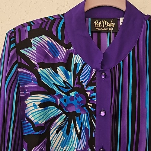 NWT Vintage Bob Mackie Wearable Art silk Medium - Picture 4 of 8