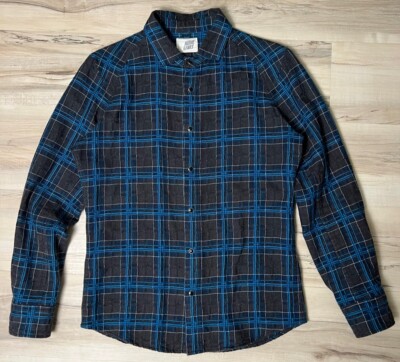 Nine Lives, DMT Check Shirt, Blue/Grey Short Circuit, Size Medium, Made in Japan