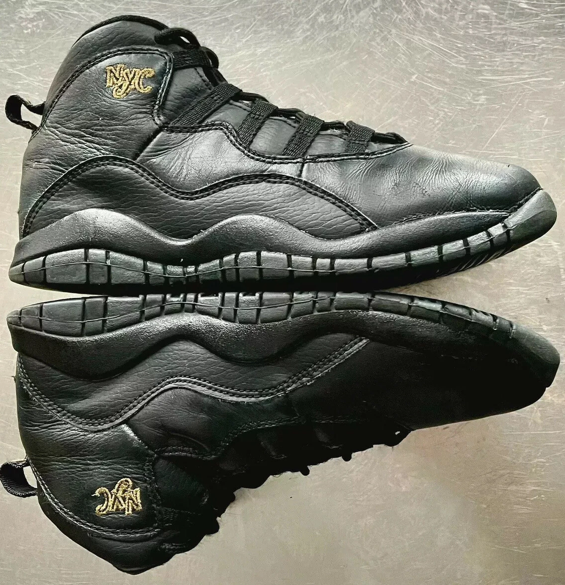 AIR JORDAN 10 RETRO NEW YORK CITY PACK BLACK GOLD METALLIC PRESCHOOLER SIZE 2.5Y