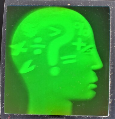 VTG Polaroid 3-D 90's Hologram Sticker - TOO MUCH 2 THINK ABOUT ~ 1.75 X 1.75''