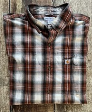CARHARTT RELAXED FIT PLAID SHORT SLEEVE SHIRT MULTI MENS SIZE 2XL EXCELLENT