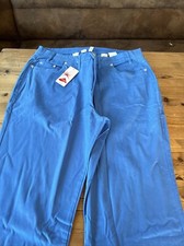 Bonprix Rainbow Hose 50 Damen High Waist Wide Leg Hellblau Stretch Herbst Neu