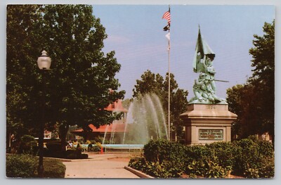 Central Park in Downtown Decatur Illinois c1960s Postcard