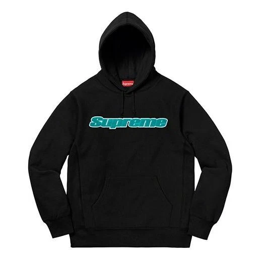 SWEAT SHIRT À CAPUCHE LAMBRISSÉ SS19 SUPREME NOIR NEUF L